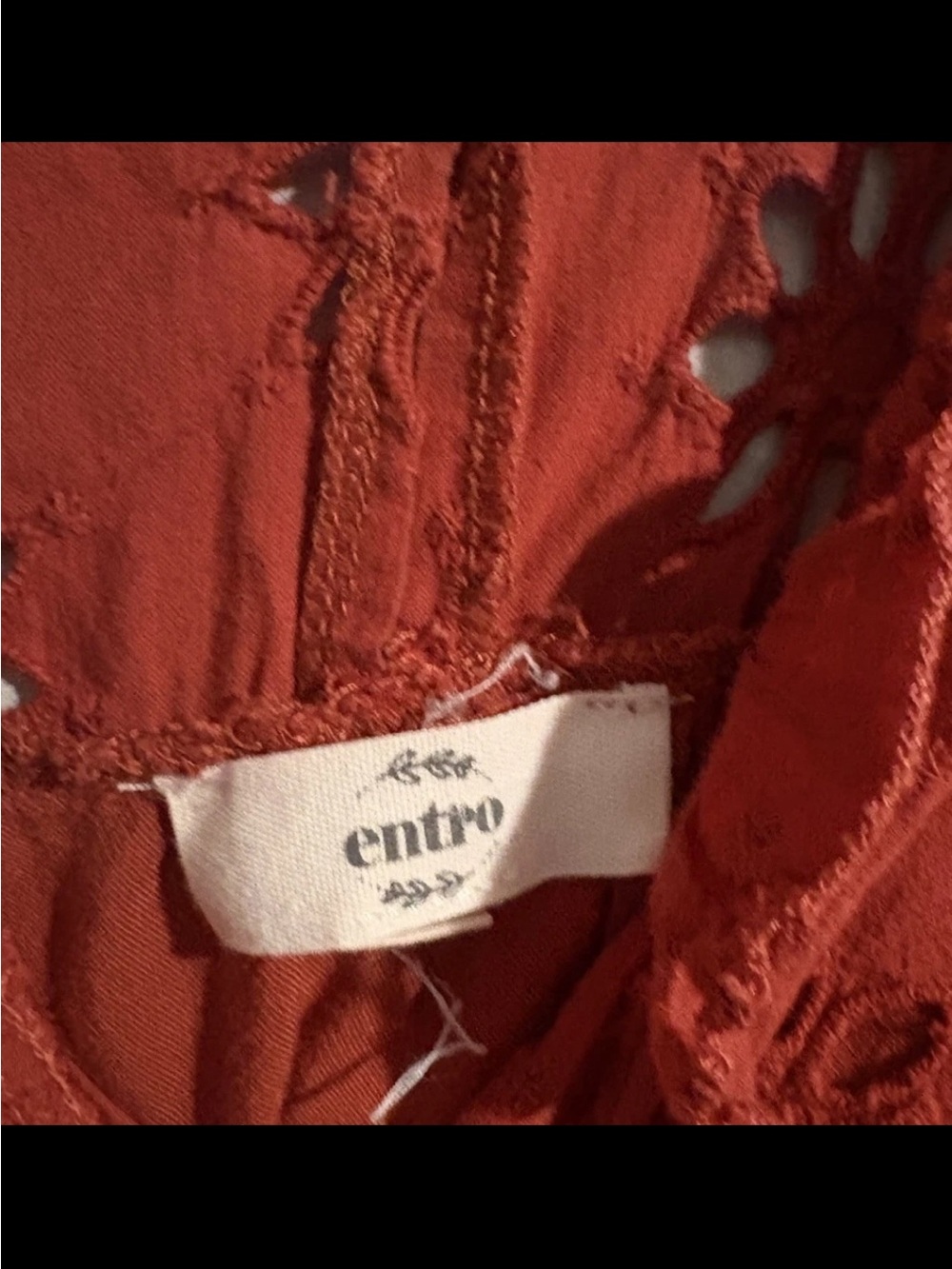 entro Rust Eyelet Ruffle Sleeve Mini Dress - Picture 4 of 13